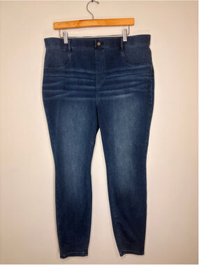 Time & Tru Womens XXL 20 Pull On Skinny Jeans Stretch Blue Denim Plus Size